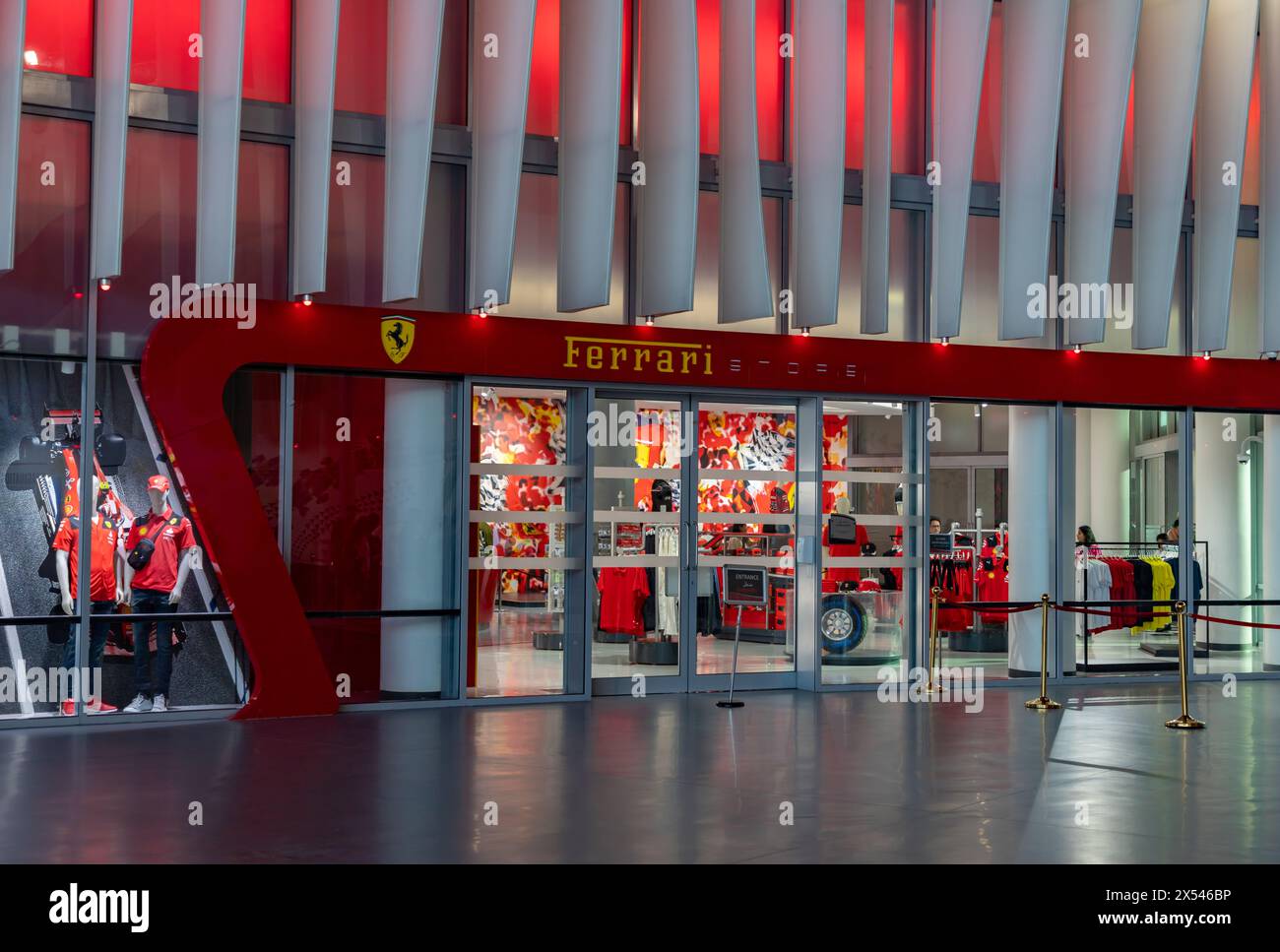 A picture of the gift shop at the Ferrari World Yas Island, Abu Dhabi. Stock Photo