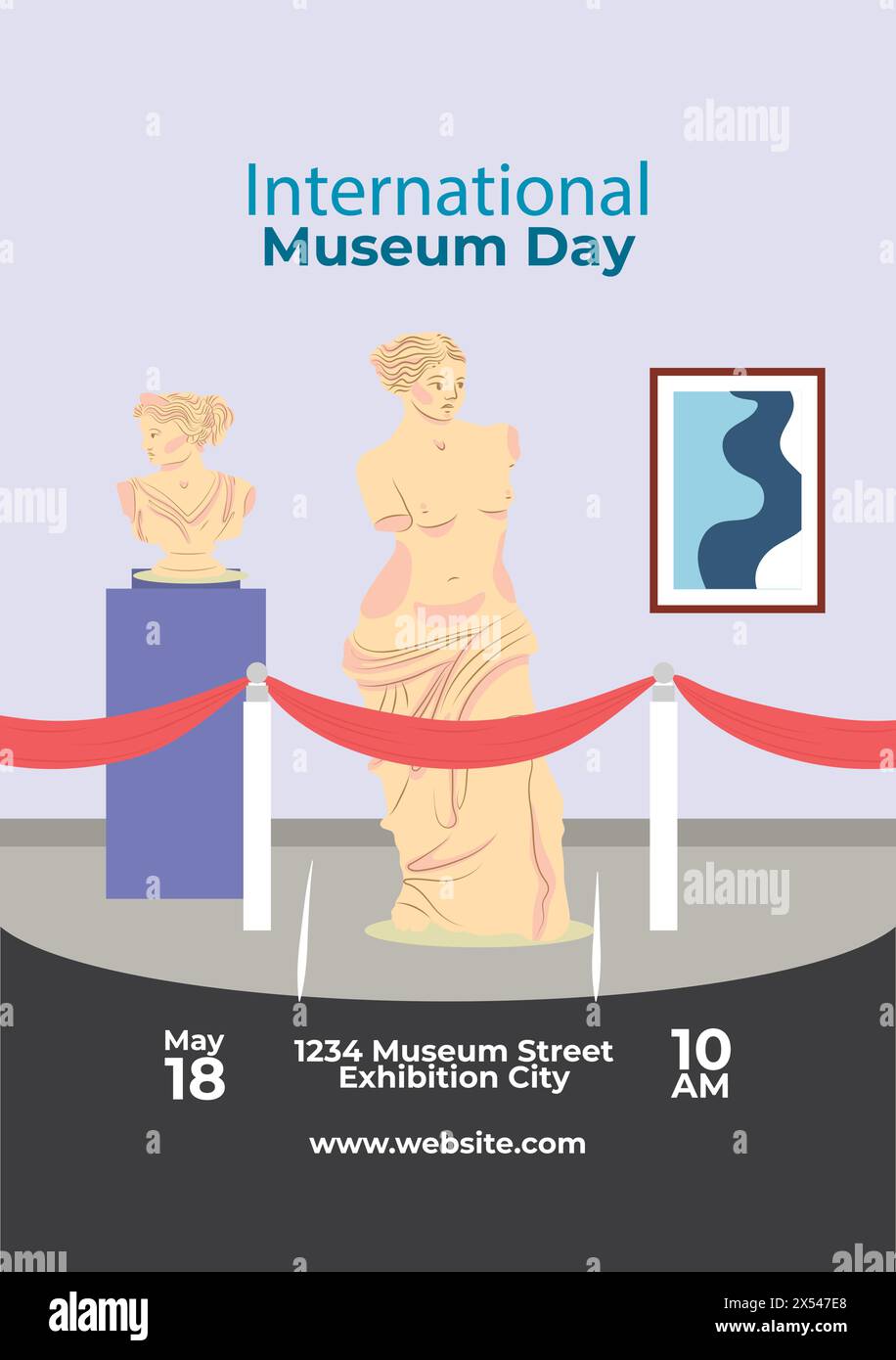 Flat vertical poster template for international museum day Stock Vector ...