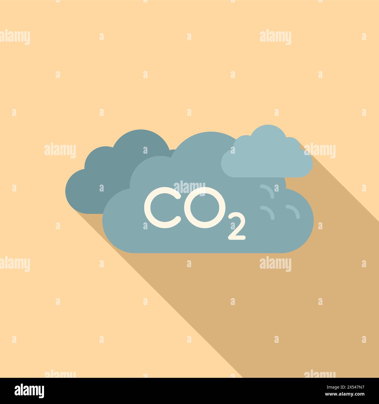 CO2 clouds icon flat vector. Smog reduction. Gas exhaust dioxide Stock Vector