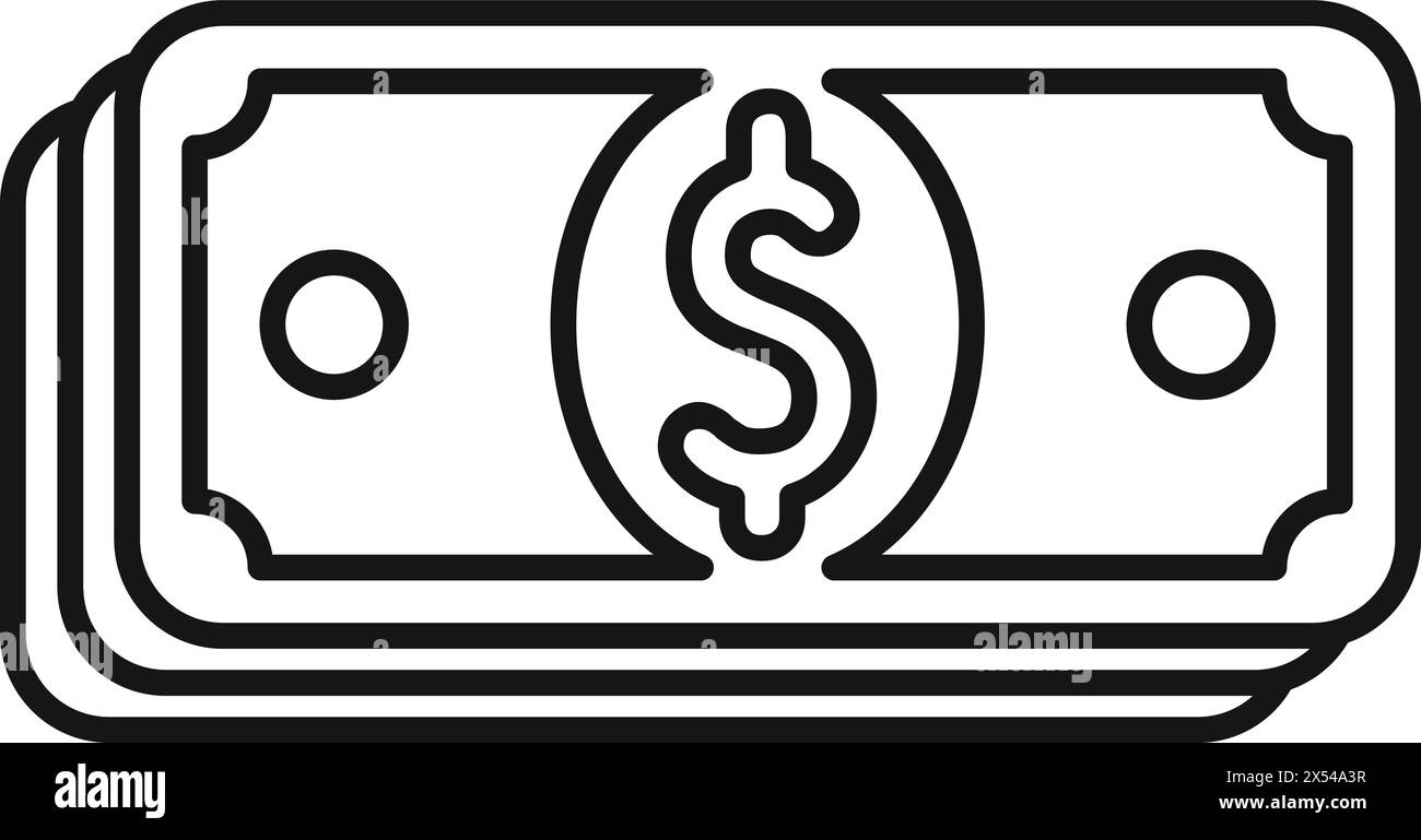 Money cash credit icon outline vector. Collateral support. Online economy Stock Vector