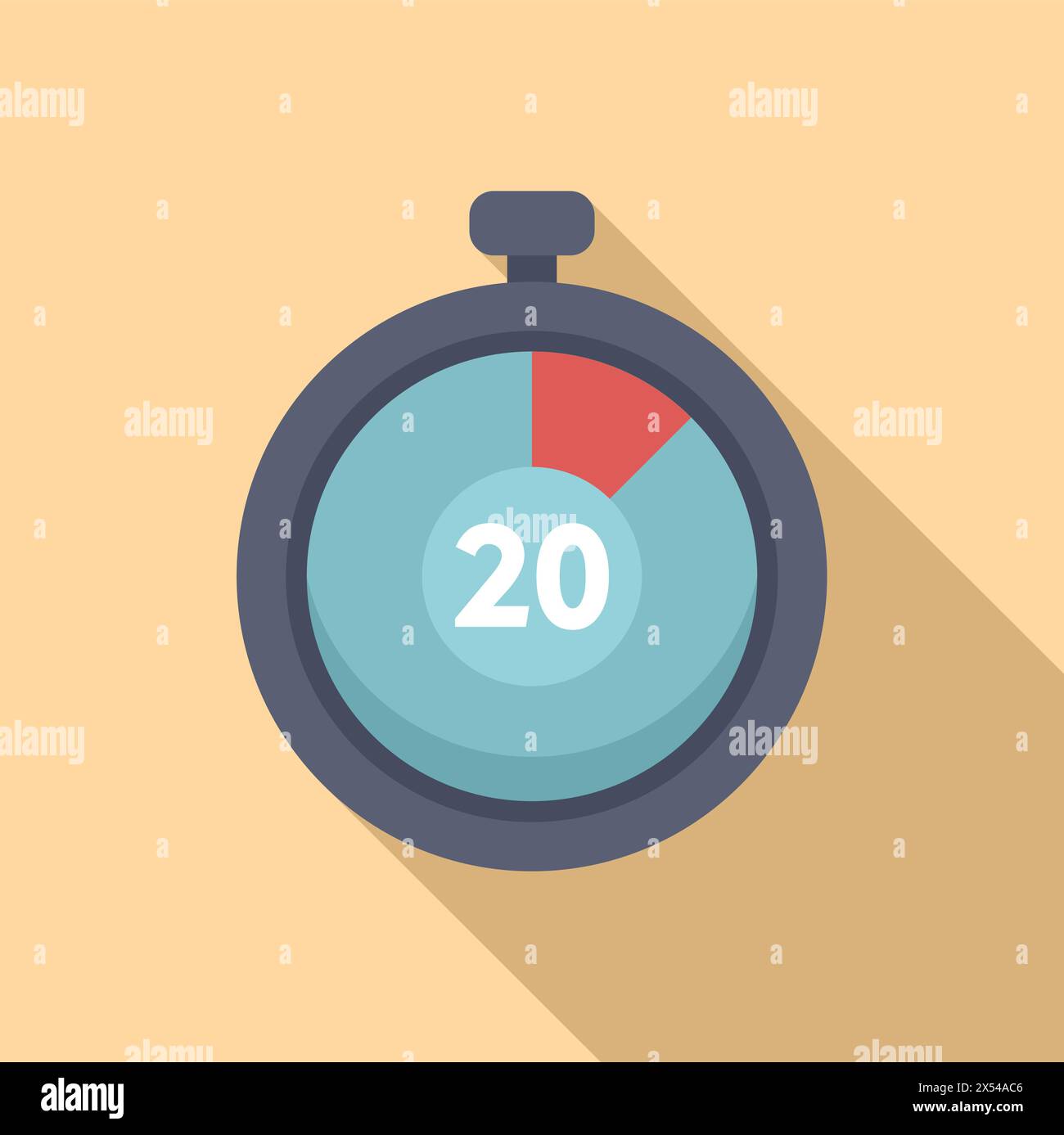 Stopwatch timer icon flat vector. Contract online length. Period arrow ...