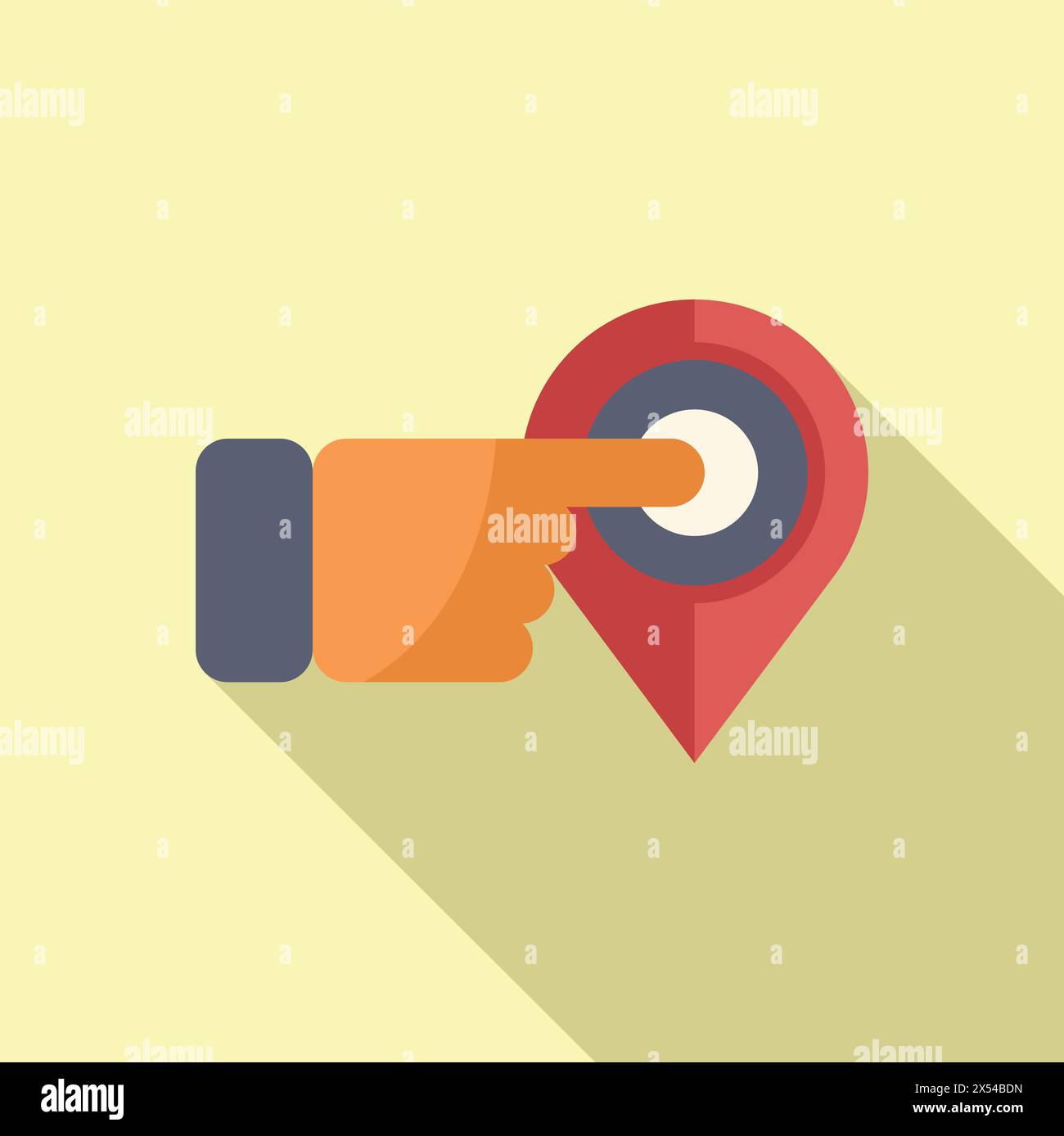 Click on store location icon flat vector. Street map. Market internet ...