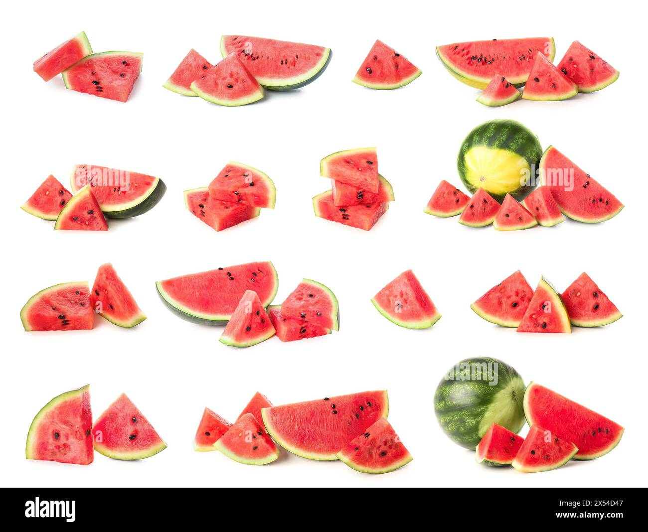 Set of fresh watermelons on white background Stock Photo - Alamy