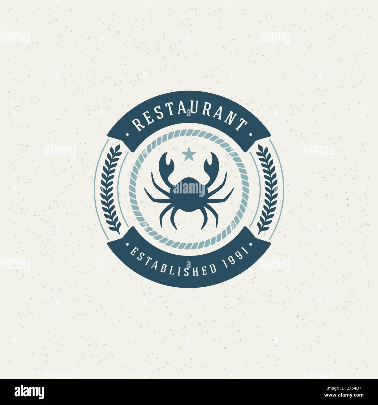 Sea food Restaurant Shop Design Element in Vintage Style for Logotype ...