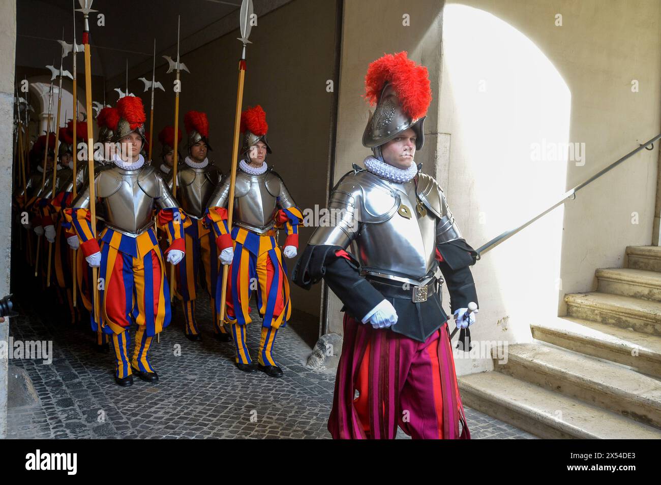 Italy, Rome, May 6, 2024 : New recruits of the Vatican's elite Swiss ...