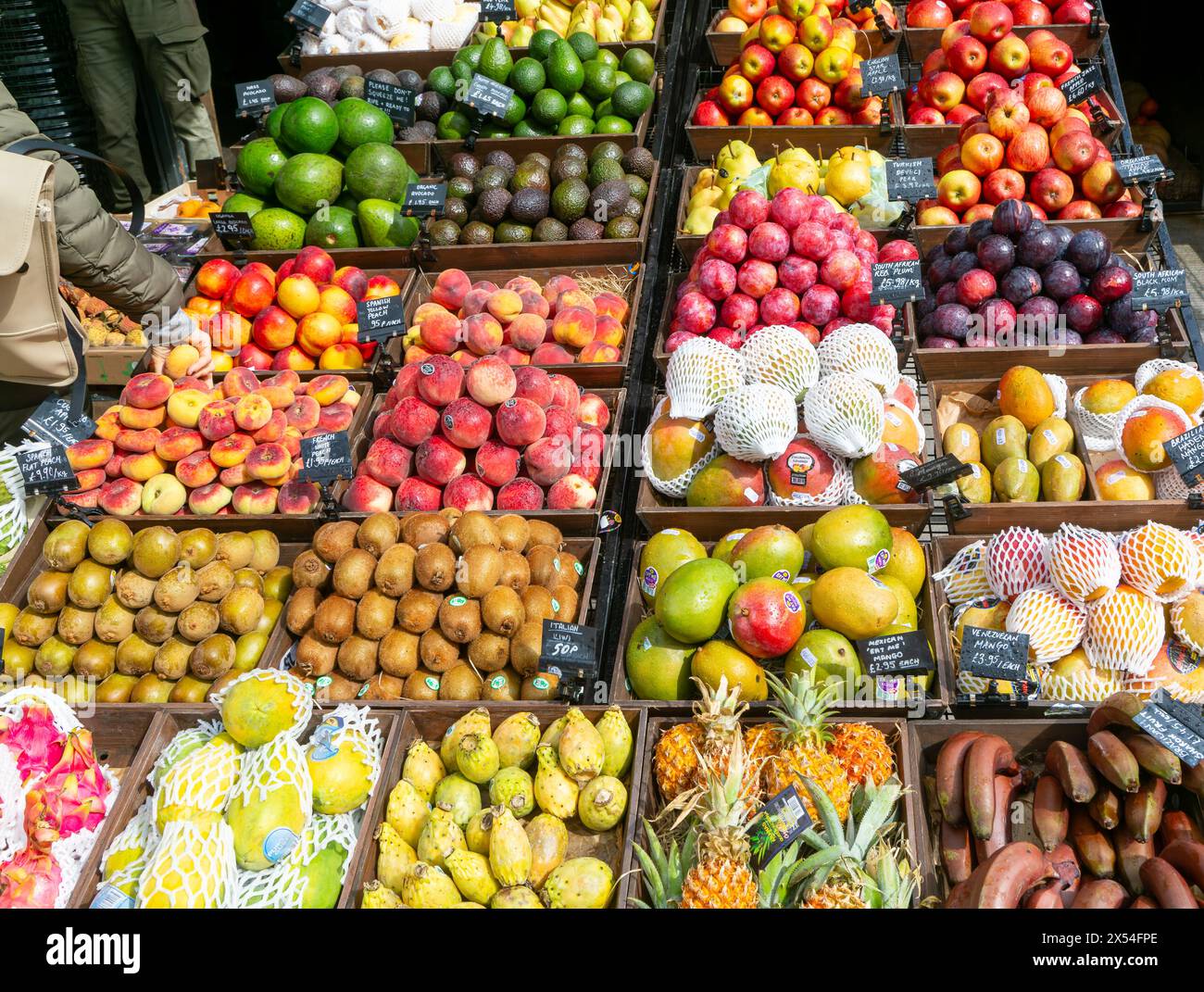 Display outside Bora and Sons, Fruit and Vegetables shop, East Dulwich, London, England, UK Stock Photo