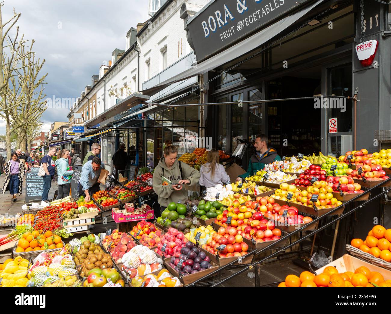Display outside Bora and Sons, Fruit and Vegetables shop, East Dulwich