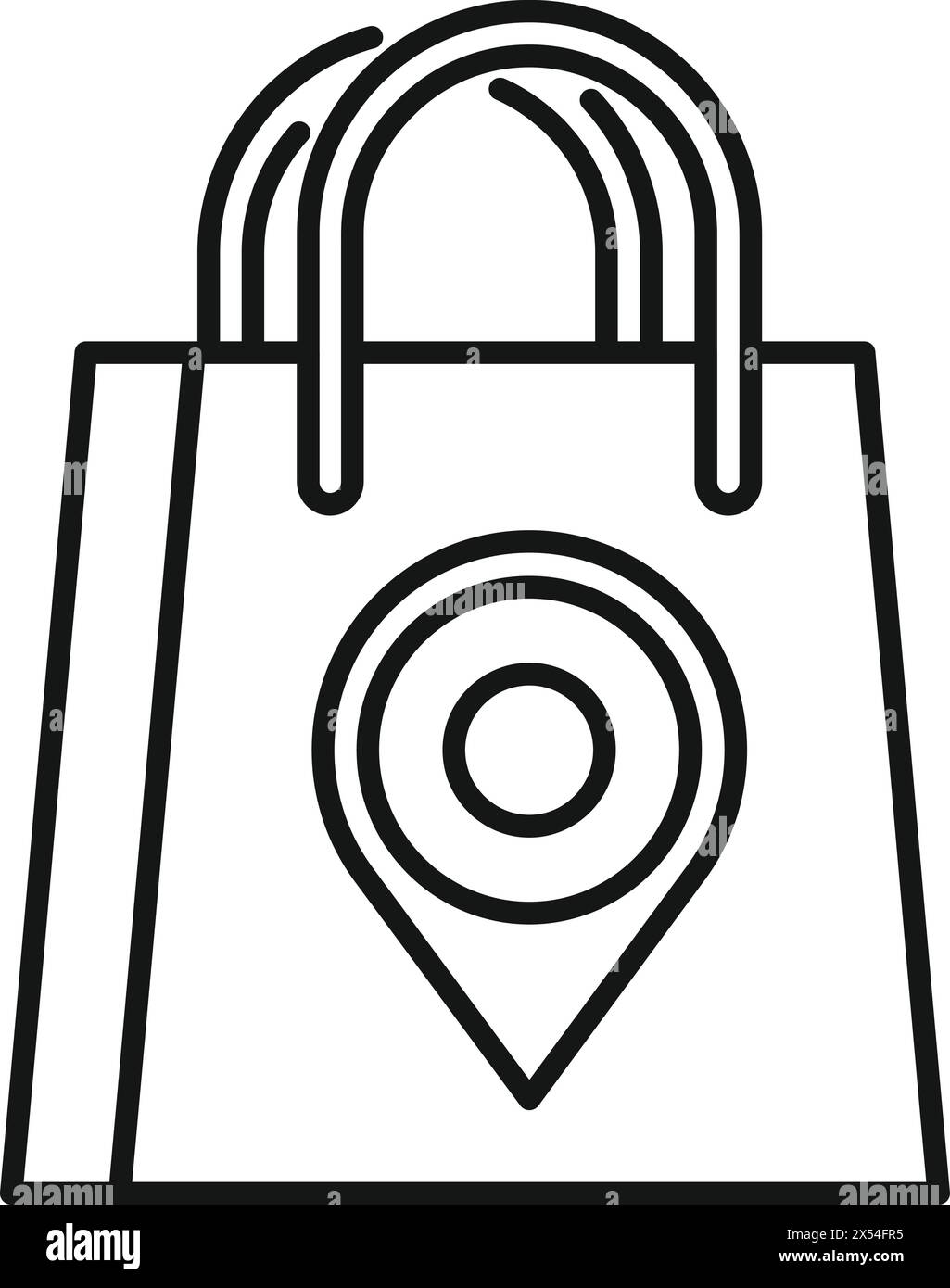 Shopping place locator icon outline vector. Online map app. Market place Stock Vector