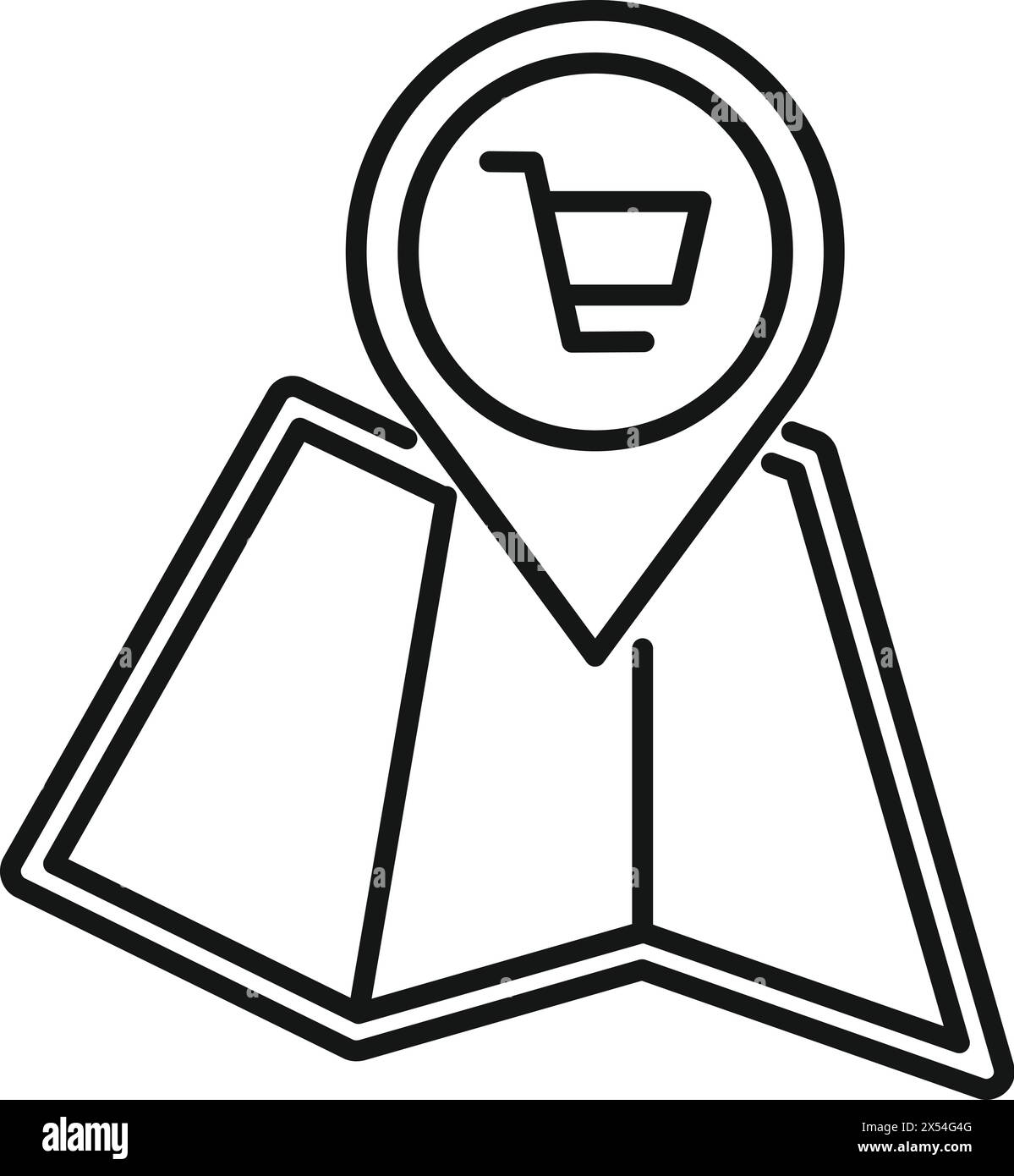 Map pointer shop icon outline vector. Locator online. App delivery