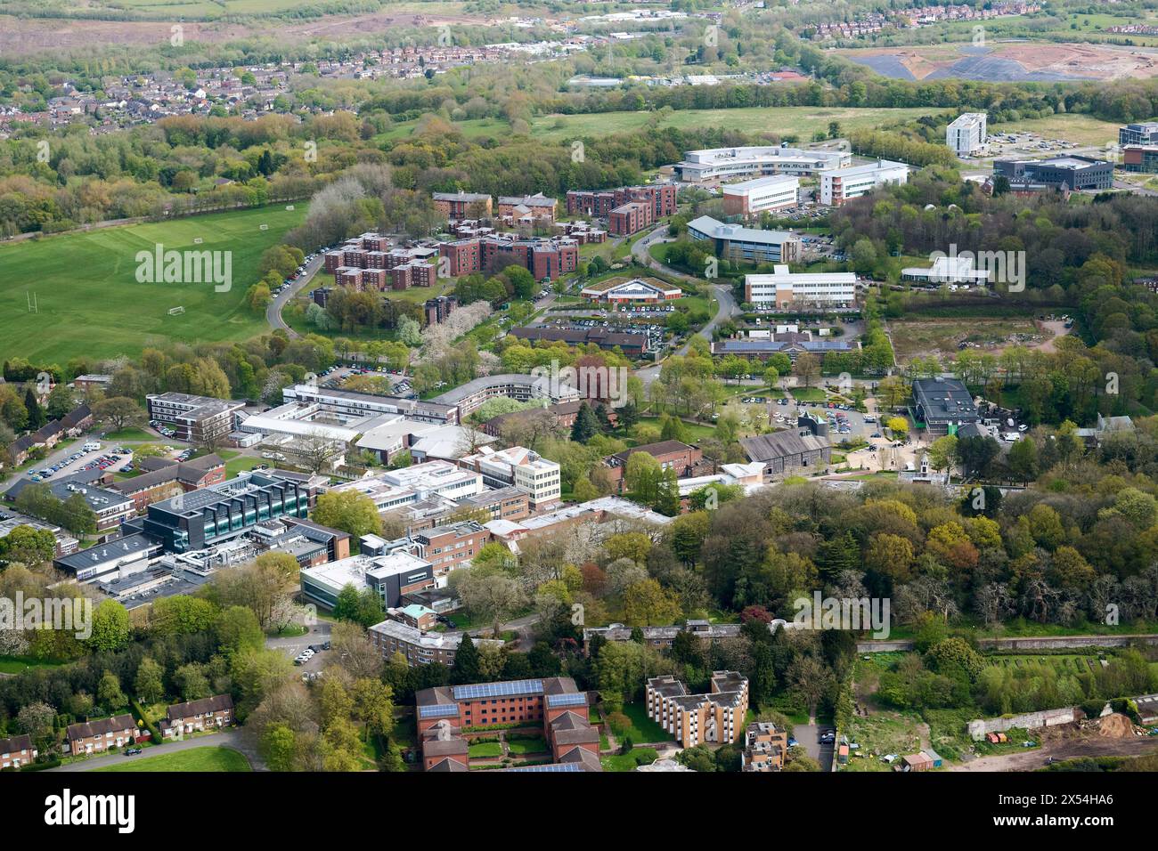 An aerial view of Keele University Campus, NewcastleunderLyme