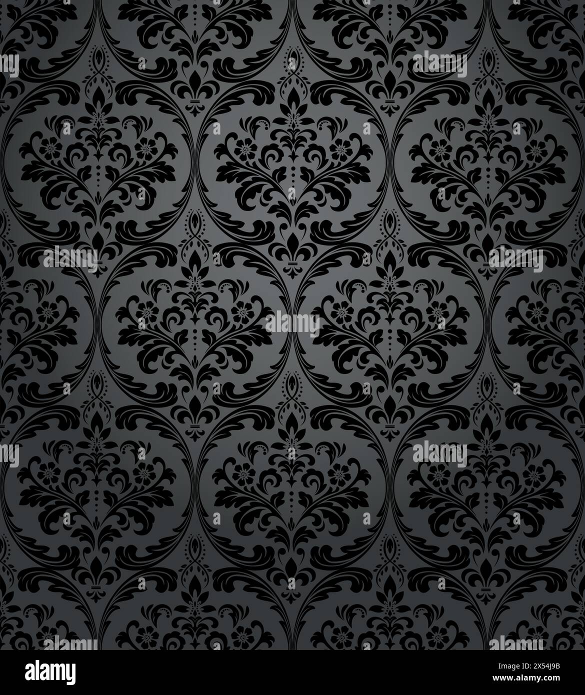 Floral pattern. Wallpaper baroque, damask. Seamless vector background. Black ornament Stock Vector