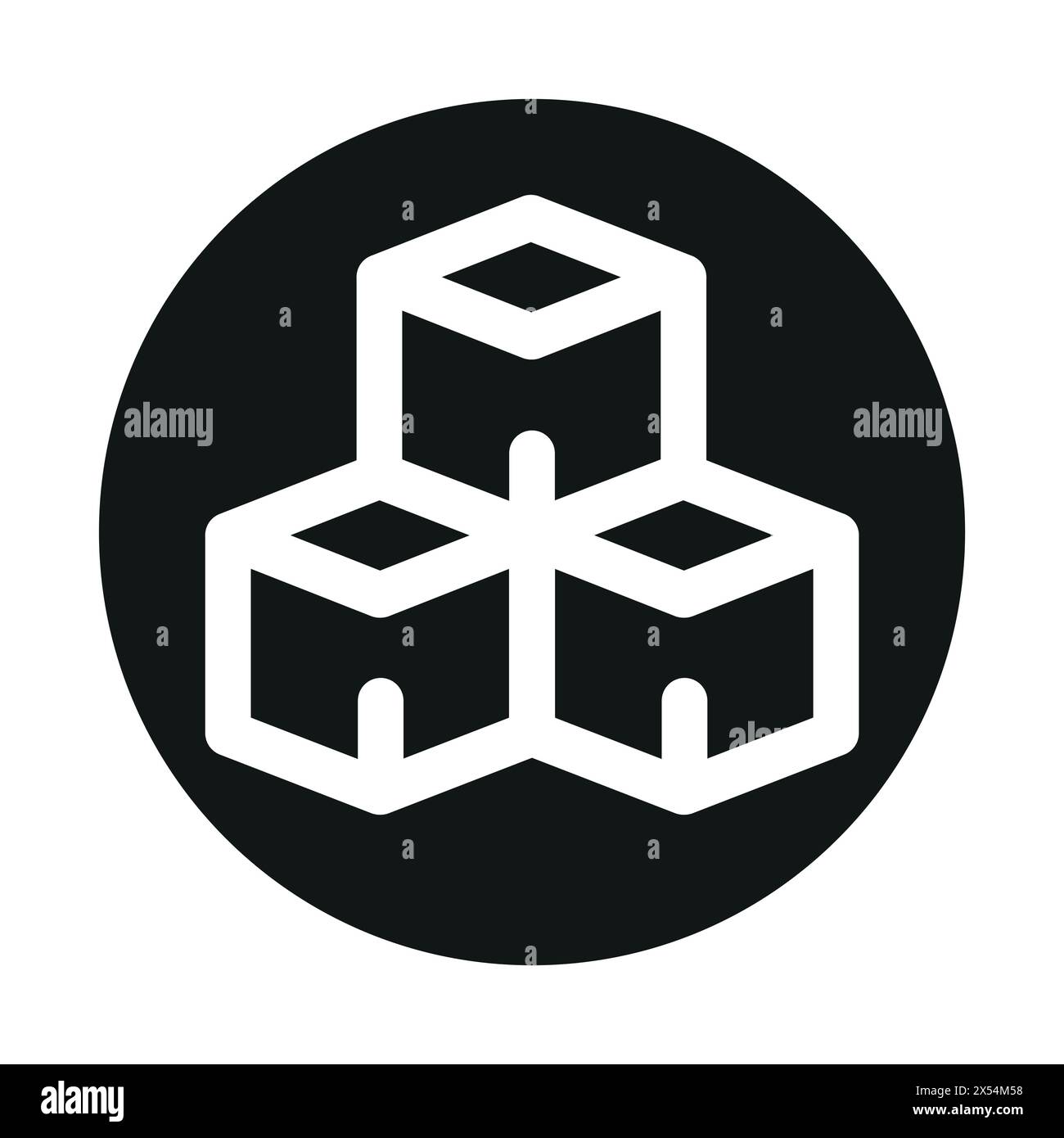 Sugar line black icon. Nutrition facts. White sugar set with piles and cubes Stock Vector Image