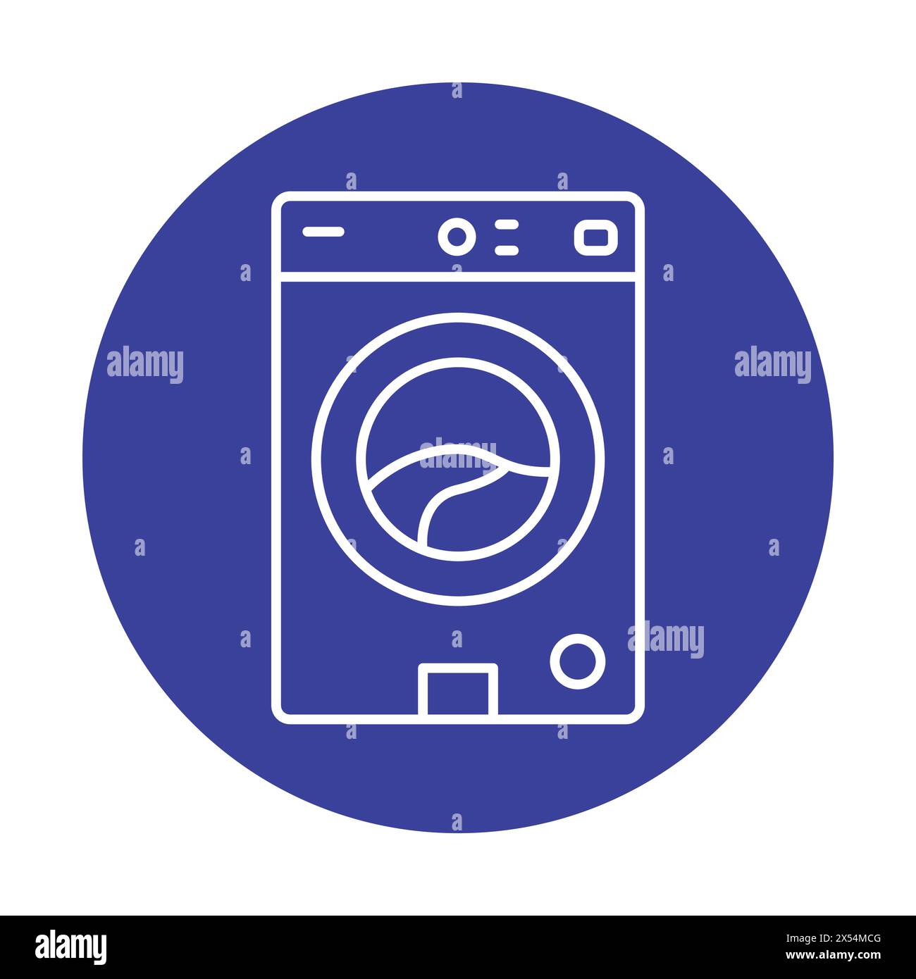 Washing machine black line icon. Household appliance. Outline pictogram for web page, mobile app, promo Stock Vector