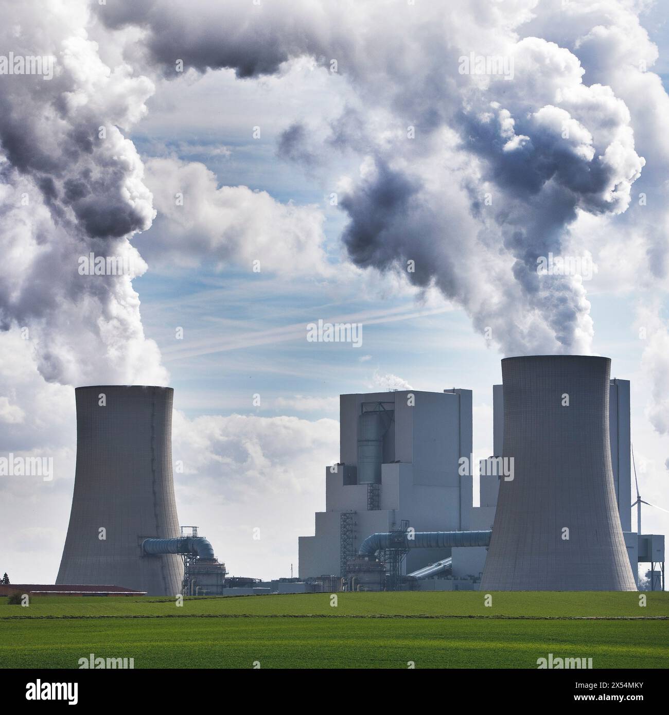 Neurath lignite-fired power station, blocks F and G, the largest power station in Germany, Germany, North Rhine-Westphalia, Grevenbroich Stock Photo