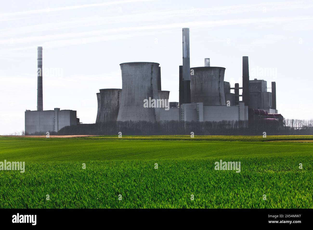 Neurath lignite-fired power station, units A to E shut down and finally decommissioned, Germany, North Rhine-Westphalia, Grevenbroich Stock Photo