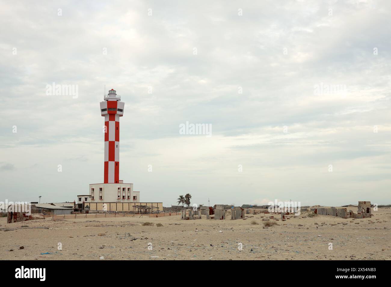 The new Dhanushkodi lighthouse at Rameshwaram,Tamilnadu Stock Photo