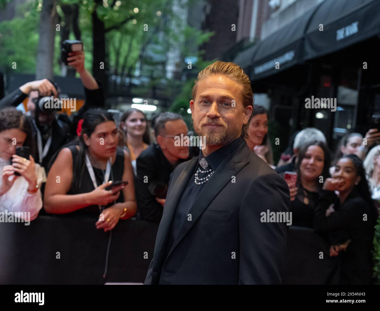 Charlie Hunnam departs The Mark Hotel for the 2024 Met Gala in New York