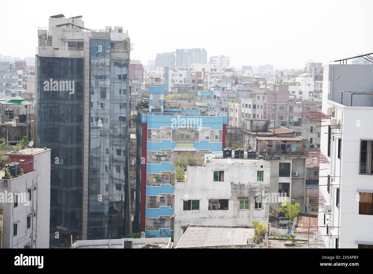 Highly dense buildings. Bangla Motor Area. Dhaka, Bangladesh Stock