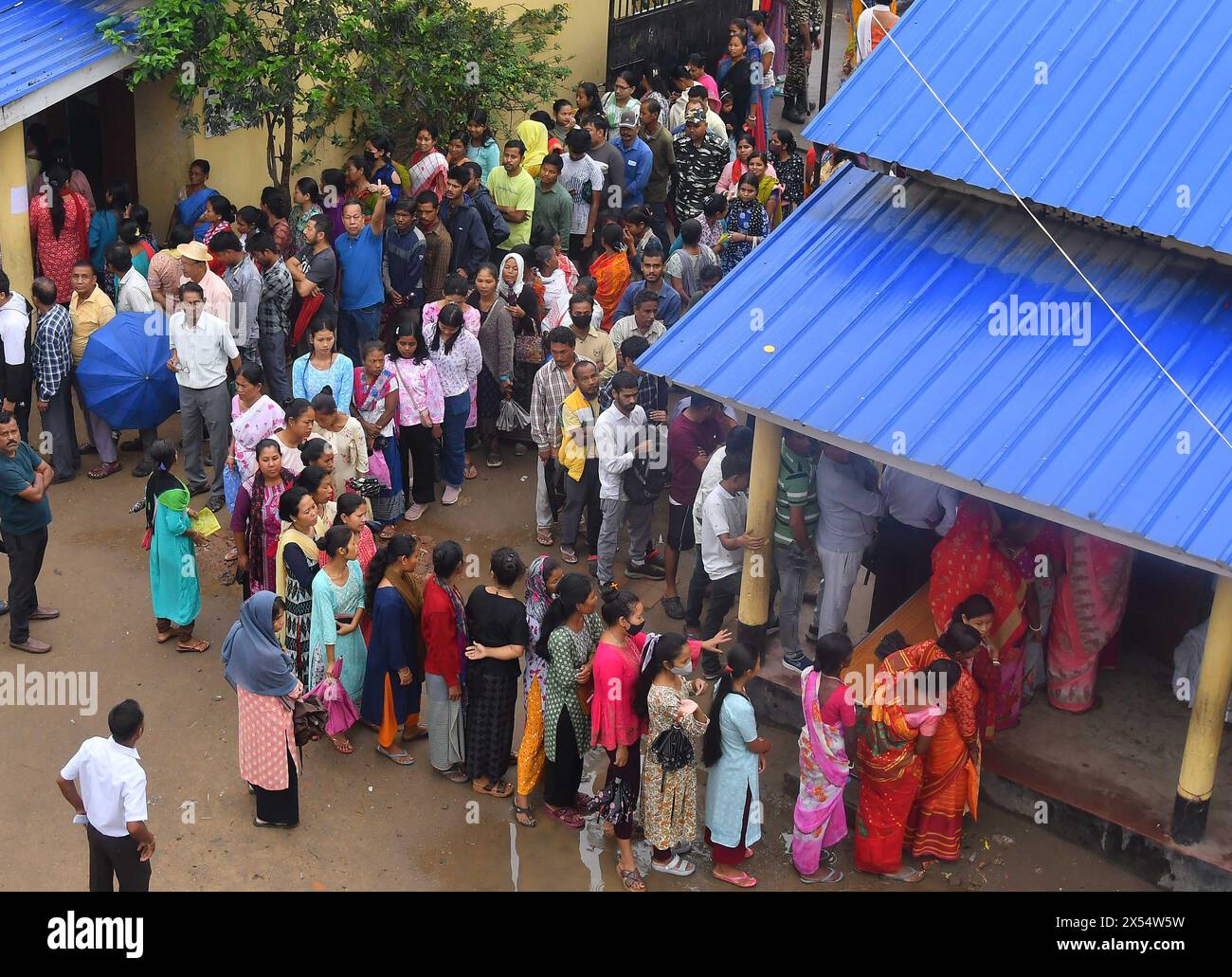 Guwahati India 7th May 2024 People Queue To Cast Their Votes At A