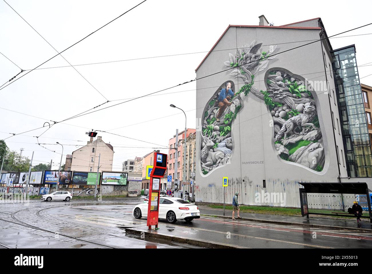 Prague, Czech Republic. 07th May, 2024. Mural by street art artist ...