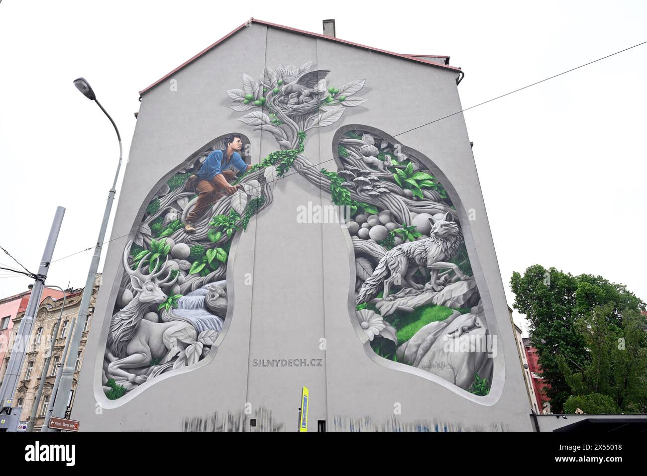 Prague, Czech Republic. 07th May, 2024. Mural by street art artist ...