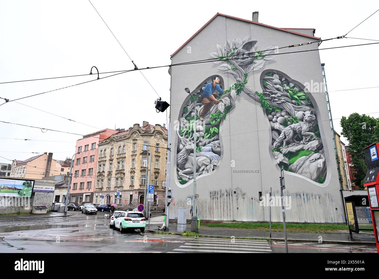 Prague, Czech Republic. 07th May, 2024. Mural by street art artist ...