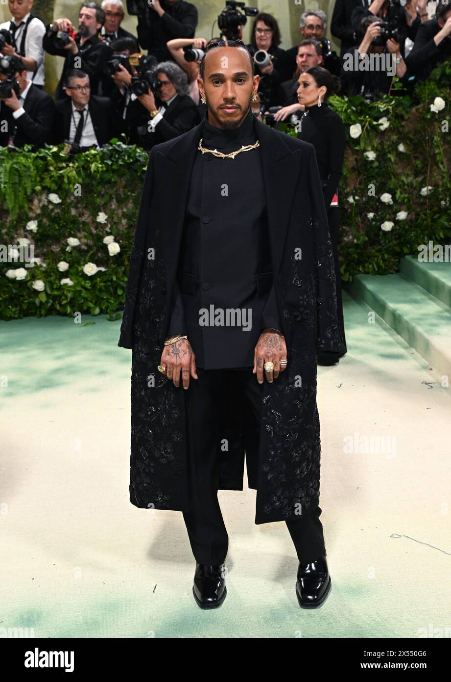 New York, USA. May 6th, 2024. Lewis Hamilton arriving at The Met Gala
