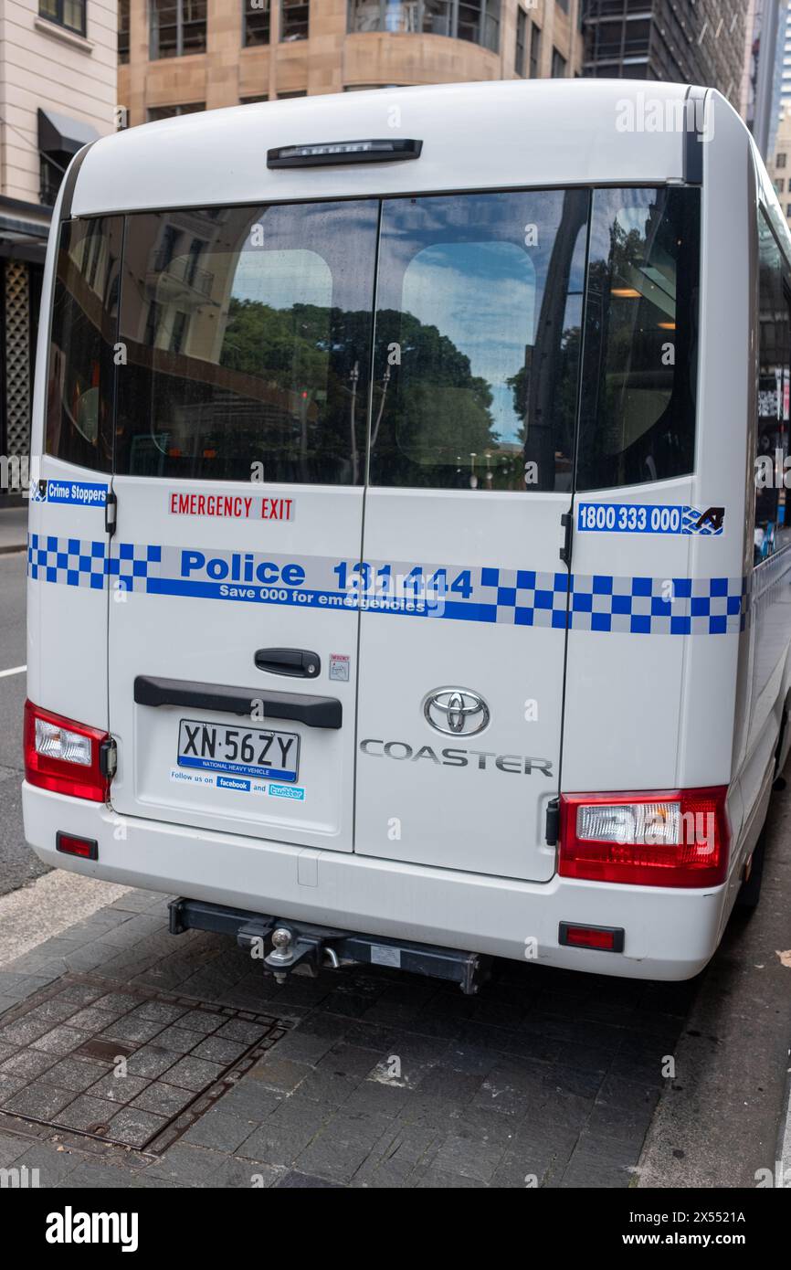 The Police Force of Sydney in Australia on duty as a nearby pro Palestine protest gets underway Stock Photo