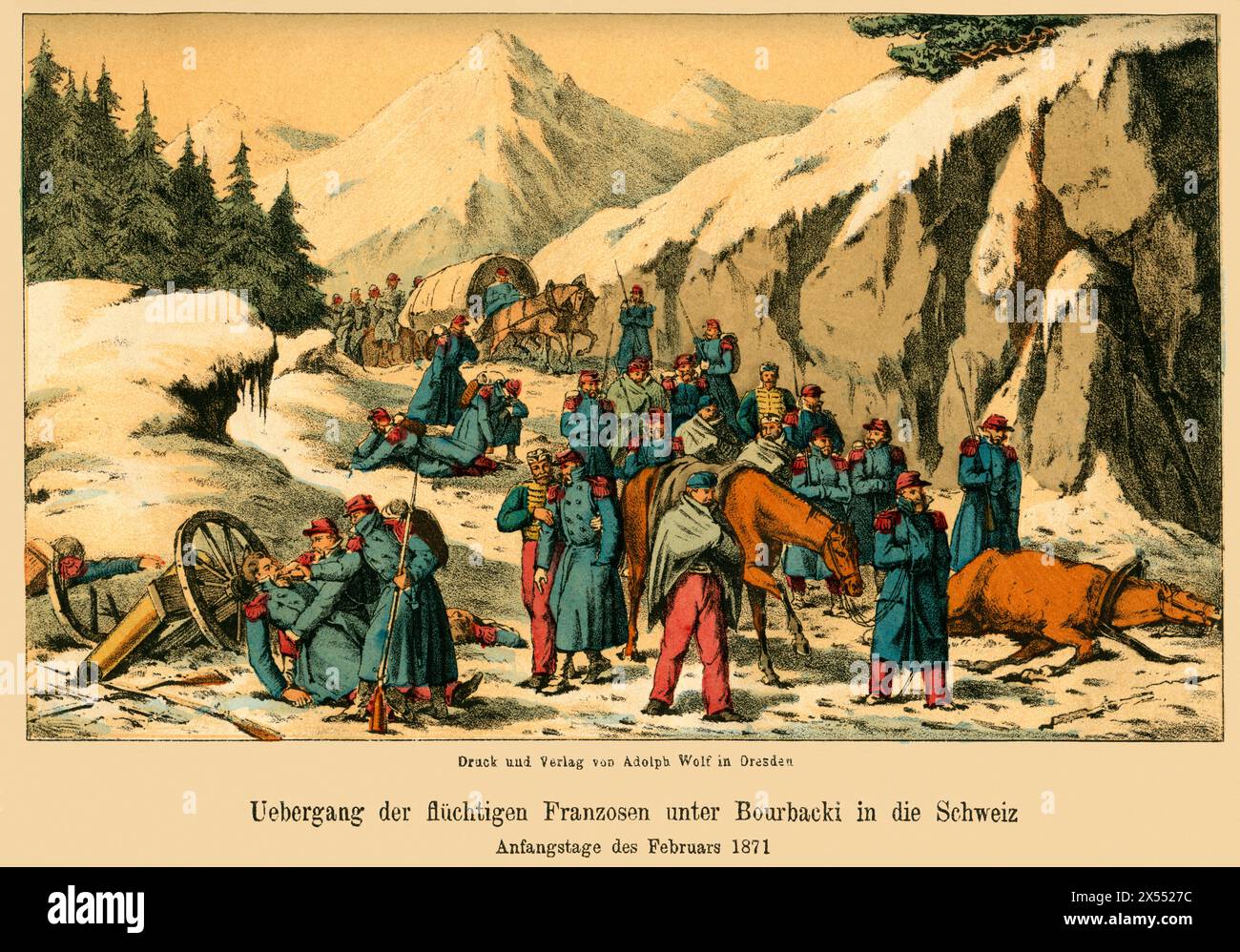 events, Switzerland, Franco-Prussion war, 1870-1871, ARTIST'S COPYRIGHT HAS NOT TO BE CLEARED Stock Photo