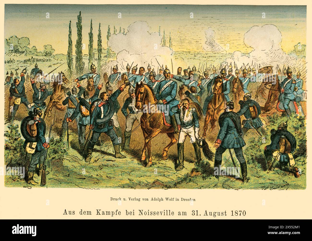 events, Noisseville, Franco-Prussion war, 1870-1871, ARTIST'S COPYRIGHT HAS NOT TO BE CLEARED Stock Photo