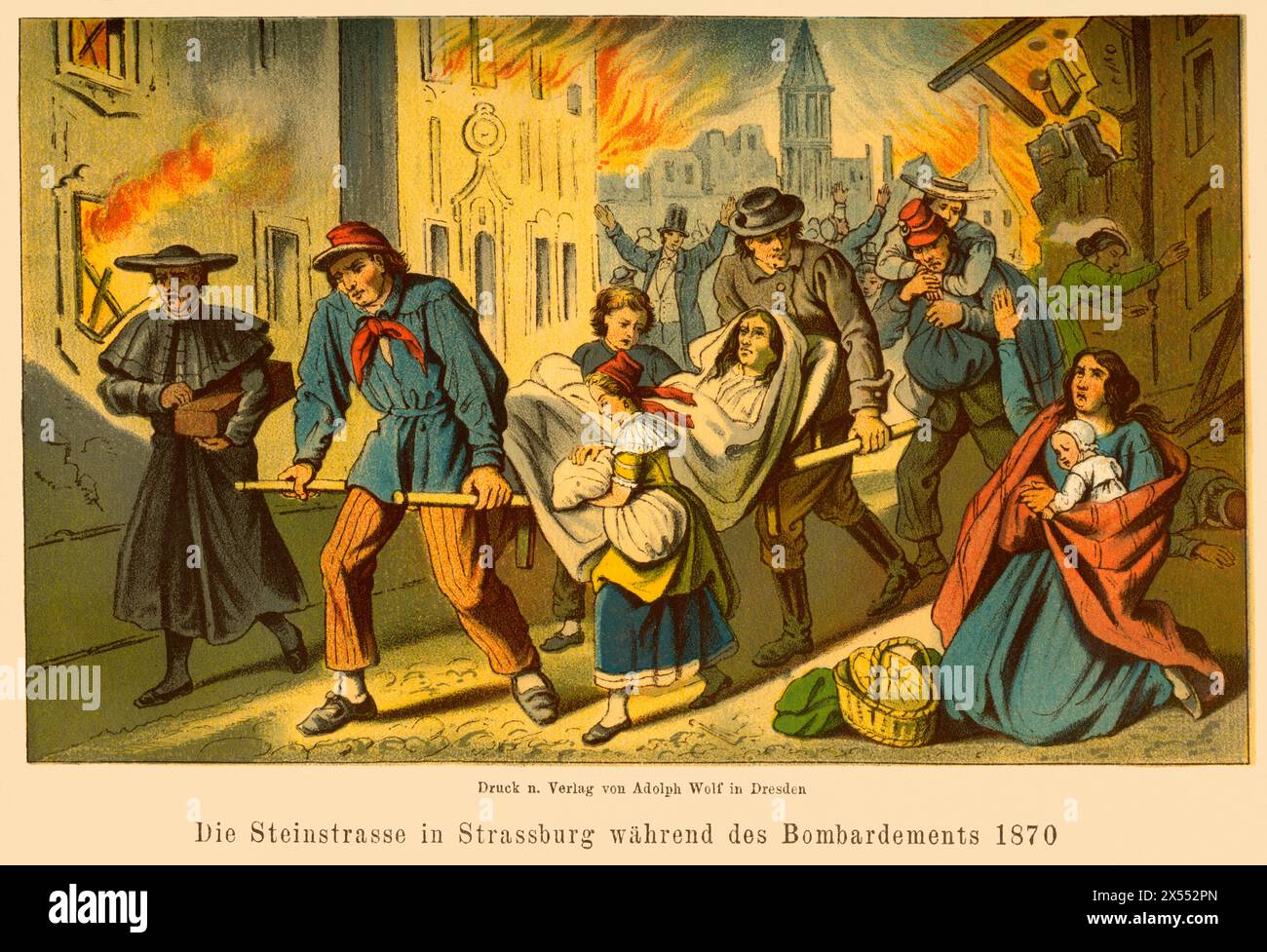events, Strasbourg, Franco-Prussion war, 1870-1871, ARTIST'S COPYRIGHT HAS NOT TO BE CLEARED Stock Photo