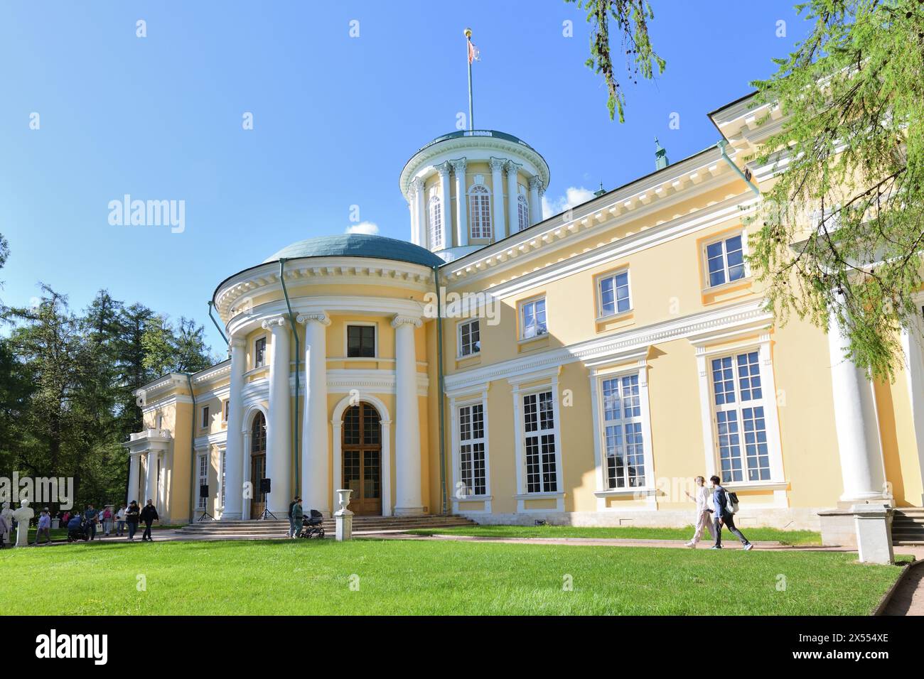 Krasnogorsk, Russia - 1 May. 2024. The Grand Palace in Arkhangelskoye Estate Museum. Historical building Stock Photo