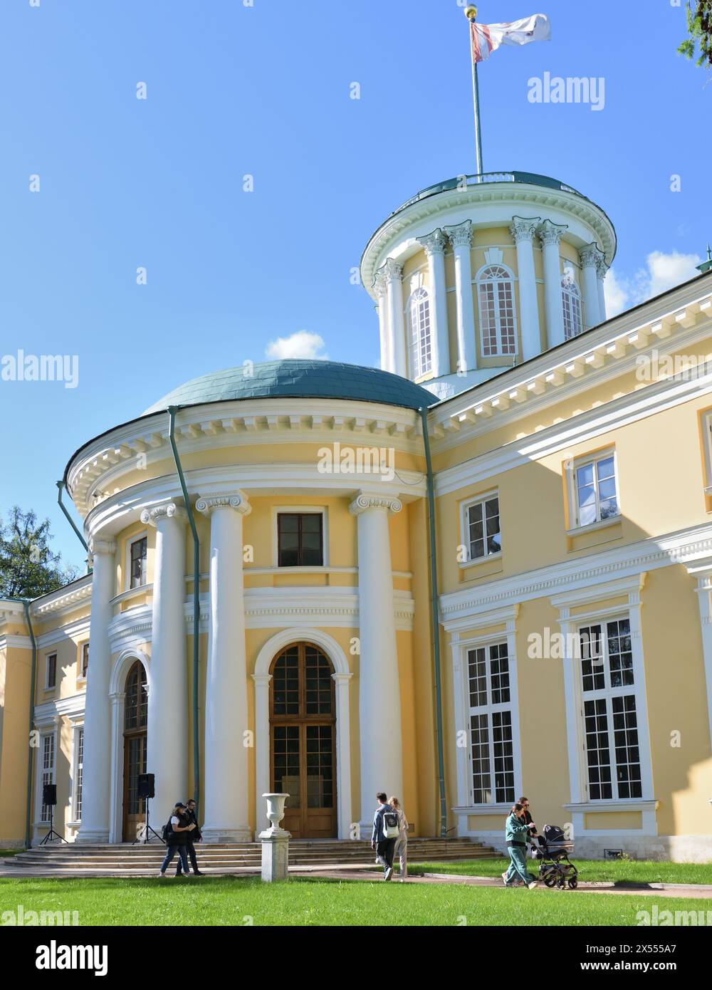 Krasnogorsk, Russia - 1 May. 2024. The Grand Palace in Arkhangelskoye Estate Museum. Historical building Stock Photo