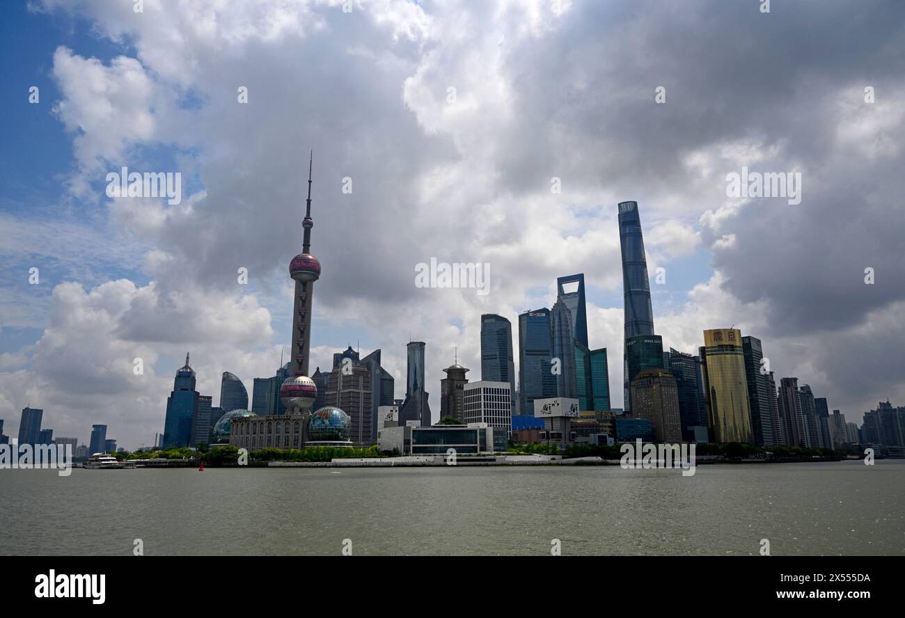 Shanghai, China - May 02, 2024; The western tip of the Pudong district is the financial hub of modern China. Stock Photo