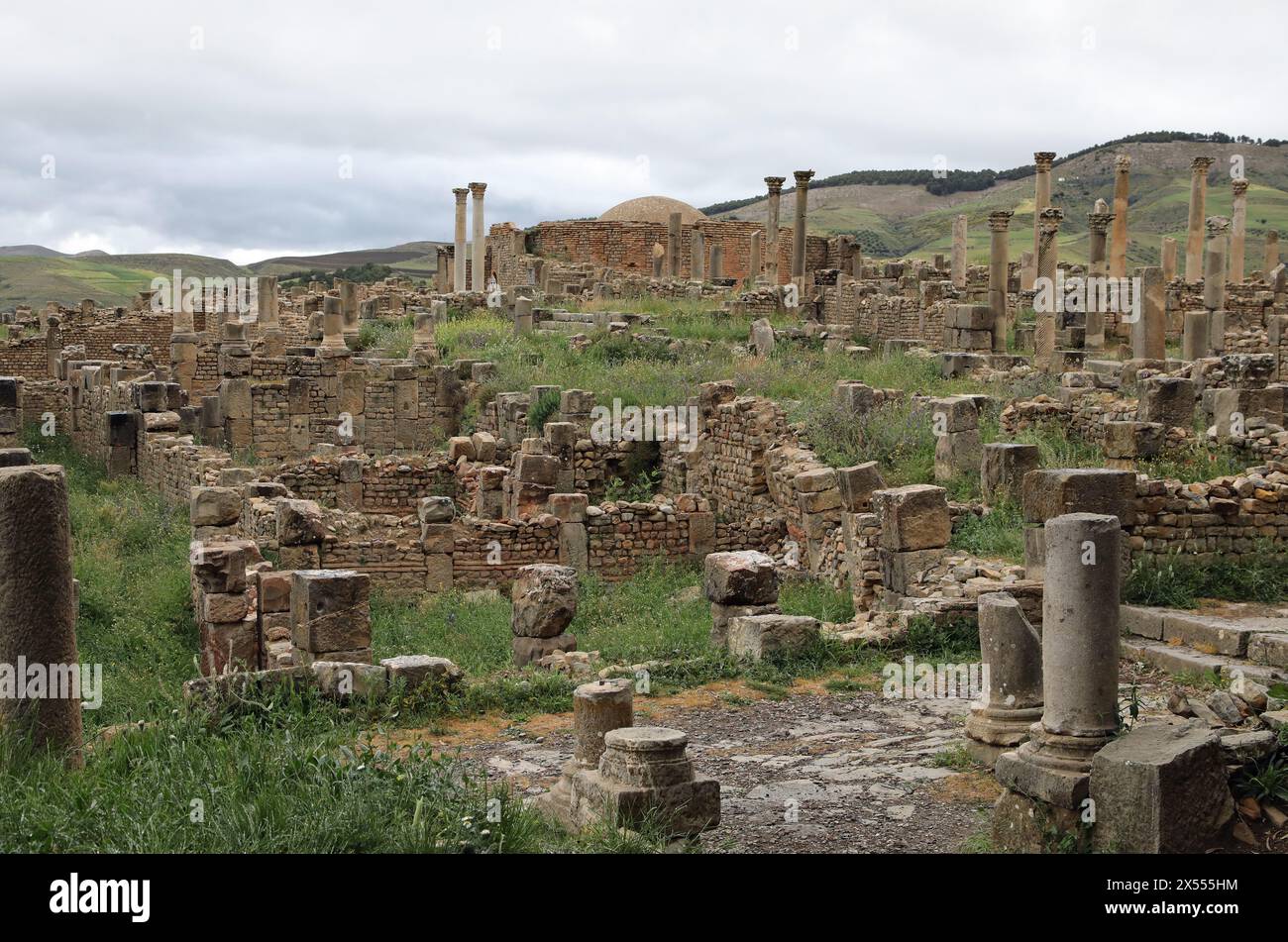 Christian ruins at Djemila in Algeria Stock Photo