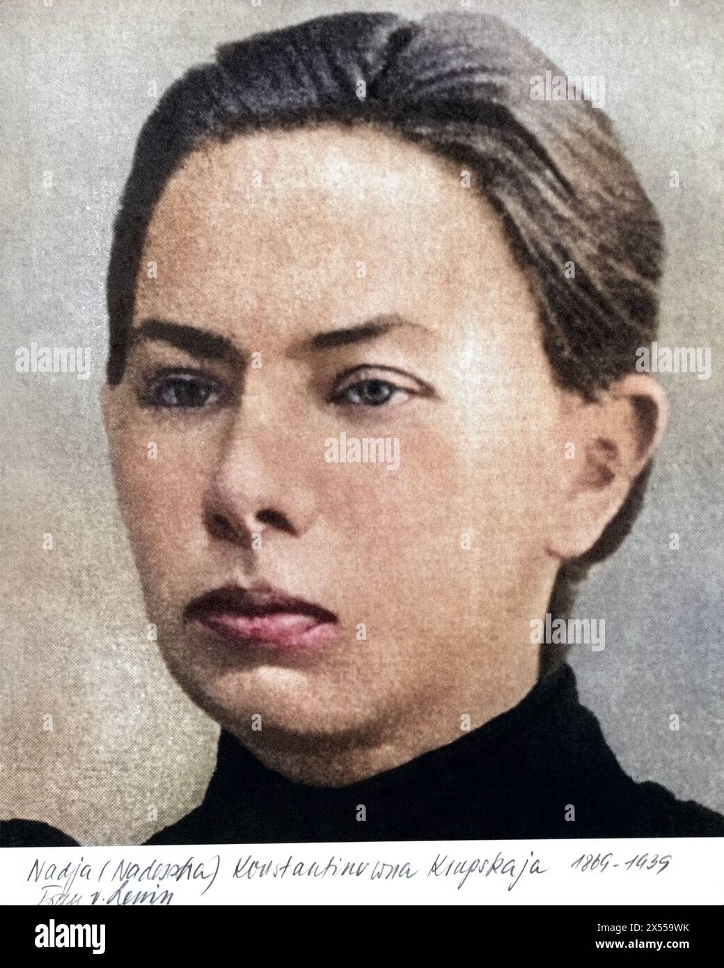 Krupskaya, Nadezhda Konstantinovna, 26.2.1869 - 27.2.1939, Russian politician, portrait, ADDITIONAL-RIGHTS-CLEARANCE-INFO-NOT-AVAILABLE Stock Photo