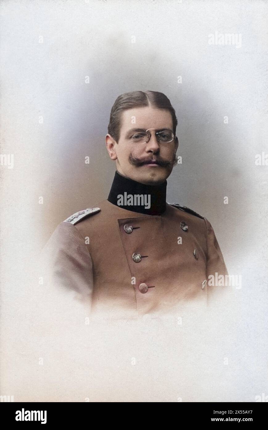 people, men, portrait / half length 1900s, man in uniform, Koblenz, 1904, ADDITIONAL-RIGHTS-CLEARANCE-INFO-NOT-AVAILABLE Stock Photo
