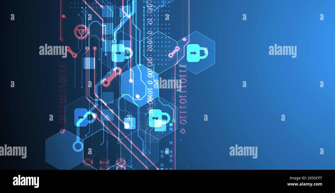 Secure digital background. Virtual confidential, programming protection ...