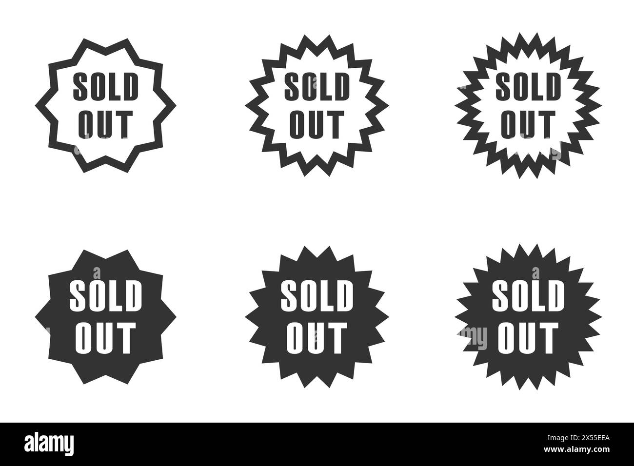Sold out icon set. Vector illustration Stock Vector
