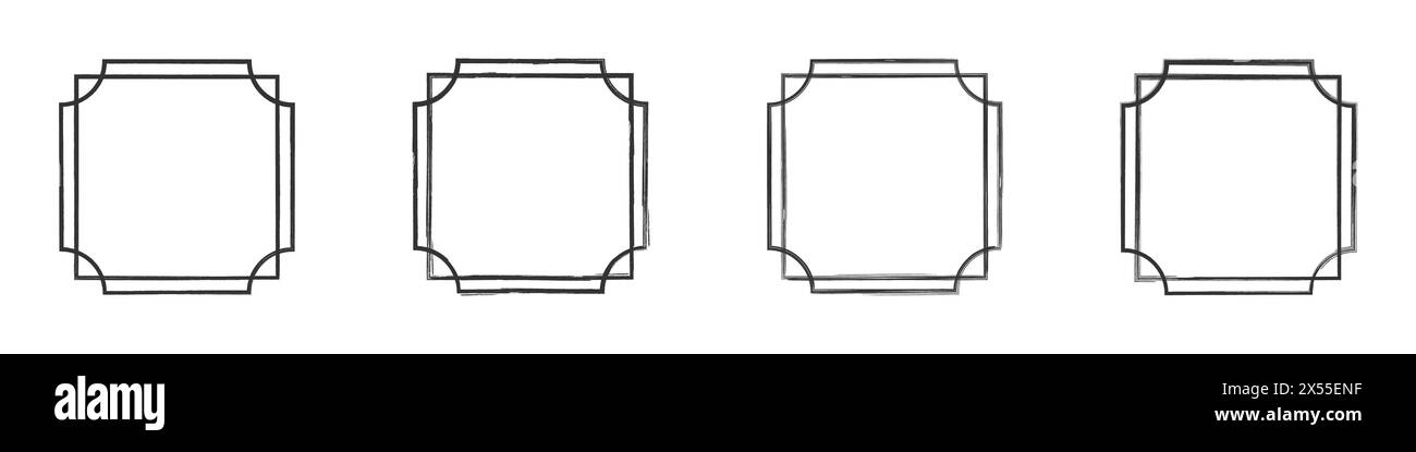 Hand drawn line frames. Vector illustration Stock Vector Image & Art ...