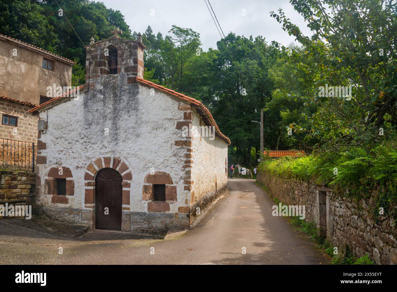 Rustic church. Calga, Cantabria, Spain Stock Photo - Alamy