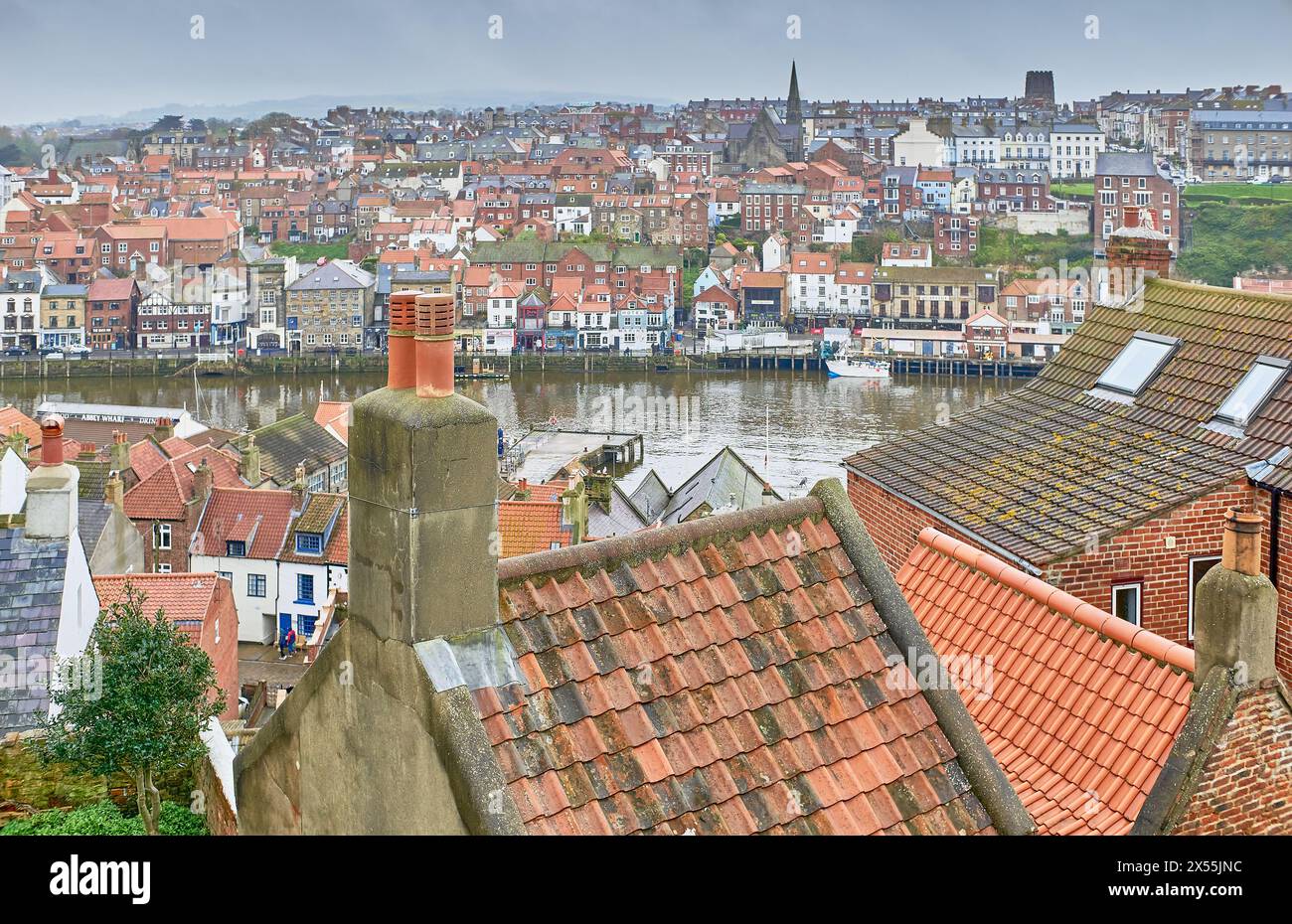Rooftop view of Whitby North Yorkshire Coast Stock Photo - Alamy