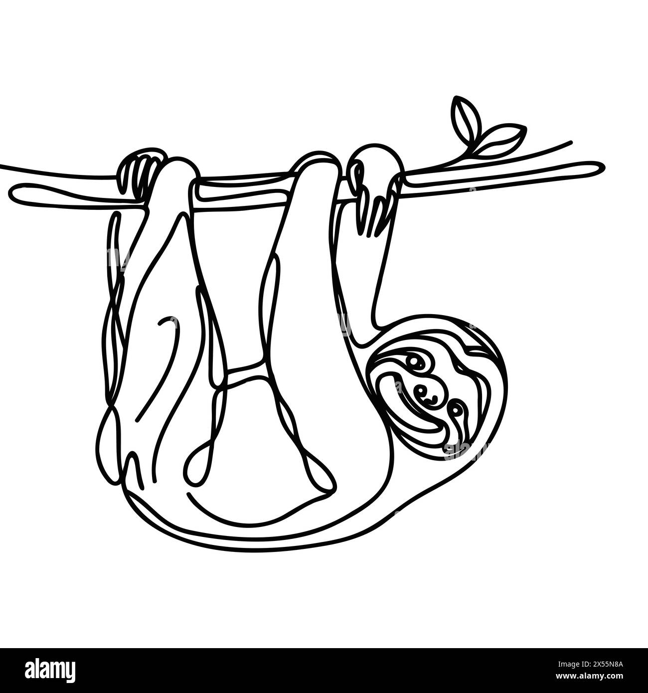 Continuous line drawing sleeping hi-res stock photography and images ...