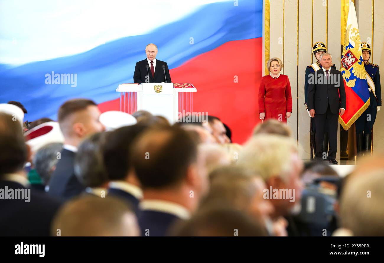 Celebratory events celebrating Vladimir Putin's reassuming the Russian presidency on May 7, 2024. (Photo: Office of the Russian President) Stock Photo