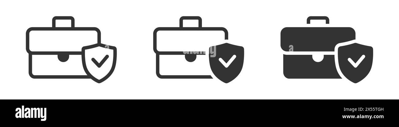 Briefcase With Shield Symbol. Vector Illustration Stock Vector