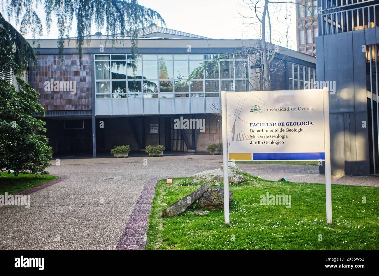 Building of the Faculty of Geology, Llamaquique campus, University of Oviedo, Asturias, Spain. Stock Photo