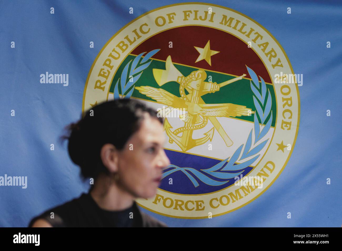 Annalena Baerbock (Alliance 90/The Greens), Federal Foreign Minister, photographed during a visit to the Blackrock Peacekeeping and Humanitarian Assistance and Disaster Relief Camp base of the Fijian armed forces in Nadi, May 7, 2024. Baerbock is traveling to Australia, New Zealand and Fiji for political talks./Photographed on behalf of the Federal Foreign Office. Stock Photo