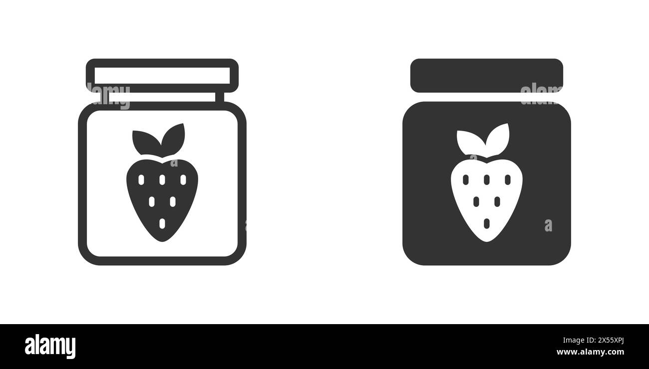 Strawberry Jam jar icon. Vector illustration Stock Vector