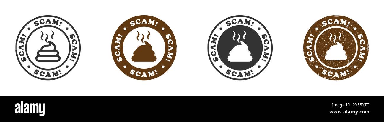 Scam stamp set. Vector illustration Stock Vector