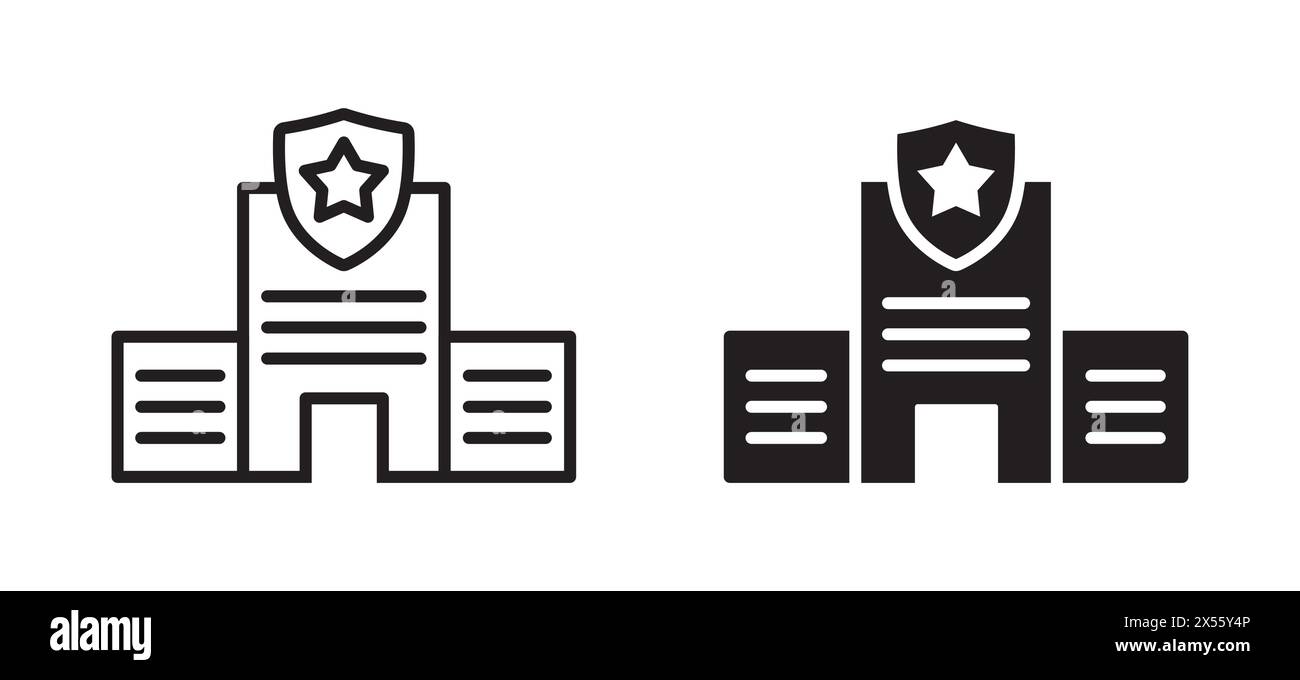 Police station icon. Vector illustration Stock Vector